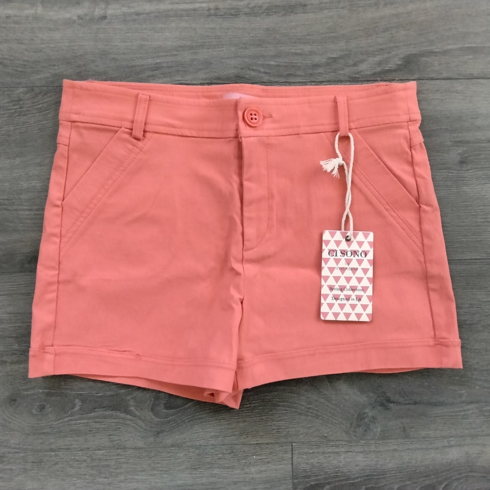 NWT Ci Sono Peach Coral Shorts Size L